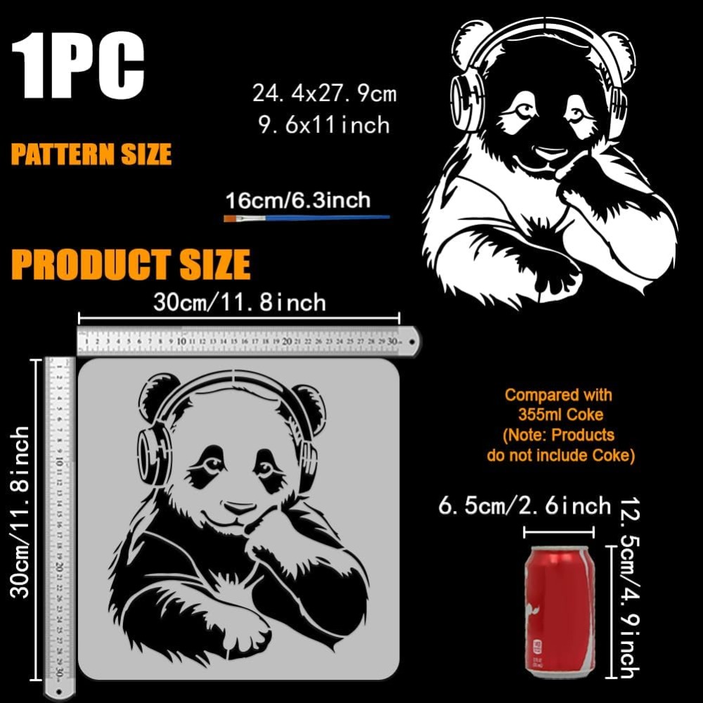 Panda Stencil with a Paint Bru - Paint Brush review and price