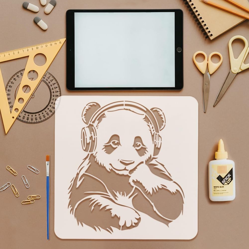 Panda Stencil with a Paint Bru - Paint Brush review and price